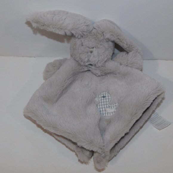 Gingerlilly Gray Plush Bunny Rabbit Gingham Duck Security Blanket Baby lovey - Picture 2 of 7